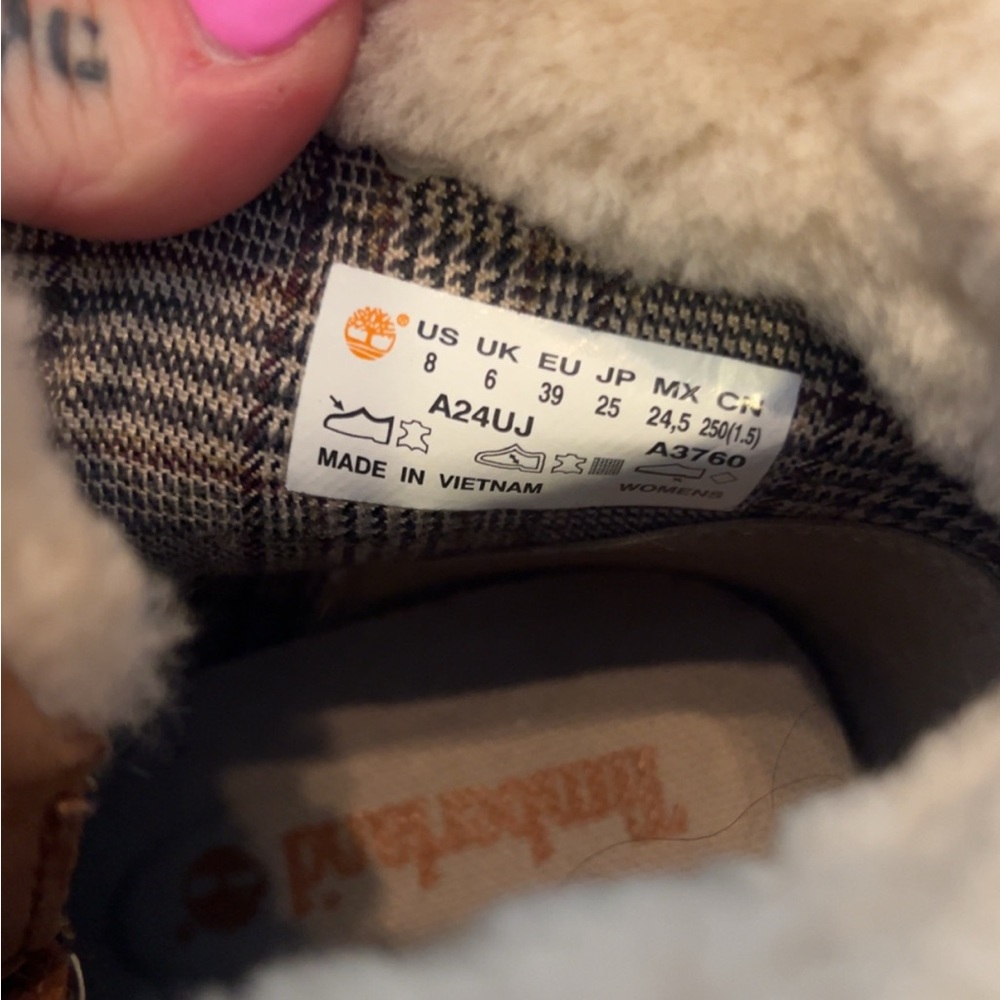 Timberland Women's Brown Heeled Boots with Shearling - Picture 6 of 7